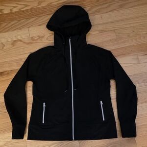 Lands End Women's S Black Full Zip Midweight Hoodie